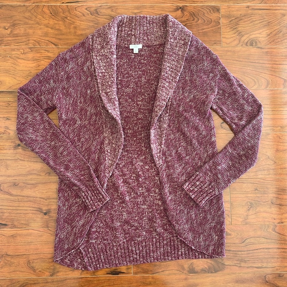BP. Nordstrom Maroon Open Stitch Knit Cardigan Sweater